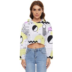 Graphic-design-geometric-background Women s Lightweight Cropped Hoodie by Salman4z