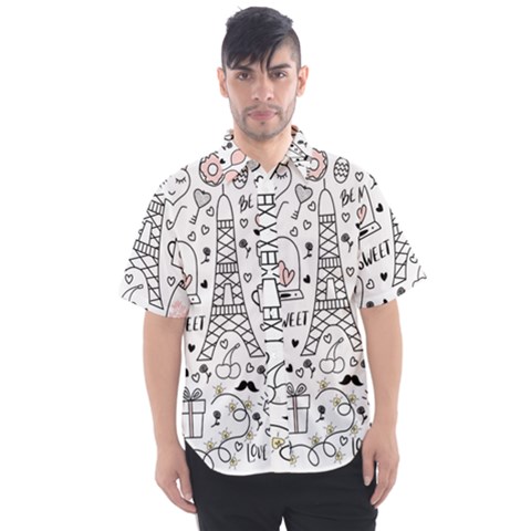 Big-collection-with-hand-drawn-objects-valentines-day Men s Short Sleeve Shirt by Salman4z