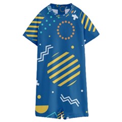 Flat-design-geometric-shapes-background Kids  Boyleg Half Suit Swimwear by Salman4z