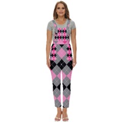 Seamless-argyle-pattern Women s Pinafore Overalls Jumpsuit by Salman4z