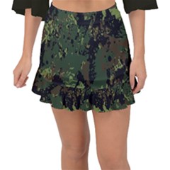 Military Background Grunge Fishtail Mini Chiffon Skirt by pakminggu