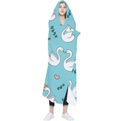 Elegant Swan Pattern Design Wearable Blanket by pakminggu