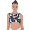 Swan Pattern Elegant Design Bandaged Up Bikini Top View1