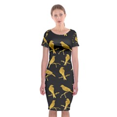 Background With Golden Birds Classic Short Sleeve Midi Dress by pakminggu