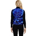 Blue Roses Flowers Plant Romance Blossom Bloom Nature Flora Petals Women s Short Button Up Puffer Vest View2