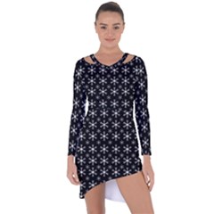 Snowflakes Background Pattern Asymmetric Cut-out Shift Dress by pakminggu