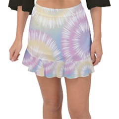 Tie Dye Pattern Colorful Design Fishtail Mini Chiffon Skirt by pakminggu