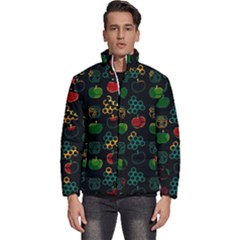 Apples Honey Honeycombs Pattern Men s Puffer Bubble Jacket Coat by pakminggu