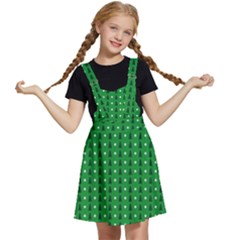 Green Christmas Tree Pattern Background Kids  Apron Dress by pakminggu