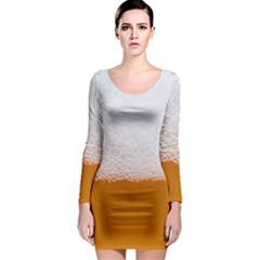 Beer Foam Bubbles Alcohol Glass Long Sleeve Bodycon Dress by pakminggu