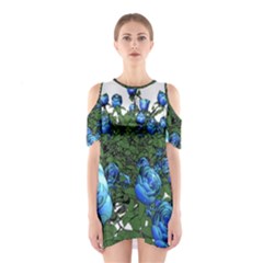 Flowers Roses Rose Nature Bouquet Shoulder Cutout One Piece Dress by pakminggu