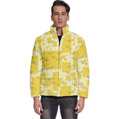 Party Confetti Yellow Squares Men s Puffer Bubble Jacket Coat by pakminggu