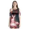 Deer Animal Moon Planet Space Fantasy Shoulder Cutout Velvet One Piece View1