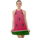 Watermelon Fruit Summer Red Fresh Food Healthy Halter Tie Back Chiffon Dress View1