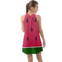 Watermelon Fruit Summer Red Fresh Food Healthy Halter Tie Back Chiffon Dress View2