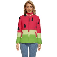 Watermelon Fruit Food Healthy Vitamins Nutrition Women s Puffer Bubble Jacket Coat by pakminggu