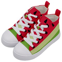 Watermelon Fruit Food Healthy Vitamins Nutrition Kids  Mid-top Canvas Sneakers by pakminggu