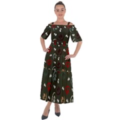 Art Halloween Pattern Creepy Design Digital Papers Shoulder Straps Boho Maxi Dress  by pakminggu