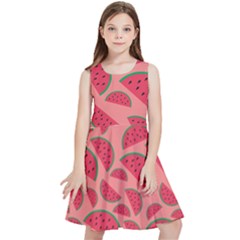 Watermelon Red Food Fruit Healthy Summer Fresh Kids  Skater Dress by pakminggu