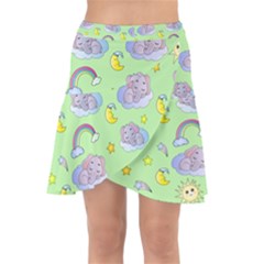 Elephant Sleeping Elephants Background Wrap Front Skirt by pakminggu