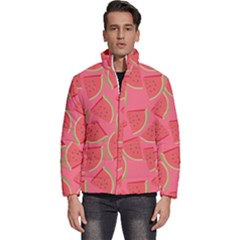 Watermelon Background Watermelon Wallpaper Men s Puffer Bubble Jacket Coat by pakminggu