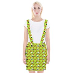 Watermelon Panda Background Wallpaper Braces Suspender Skirt by pakminggu