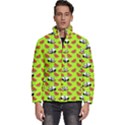 Watermelon Panda Background Wallpaper Men s Puffer Bubble Jacket Coat View1