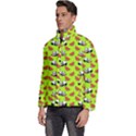 Watermelon Panda Background Wallpaper Men s Puffer Bubble Jacket Coat View2