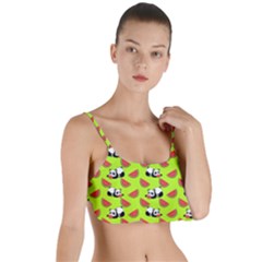 Watermelon Panda Background Wallpaper Layered Top Bikini Top  by pakminggu