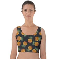 Pineapple Background Pineapple Pattern Velvet Crop Top by pakminggu