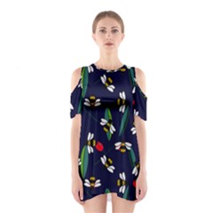 Art Floral Design Pattern Floral Pattern Shoulder Cutout One Piece Dress by pakminggu