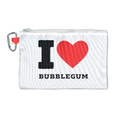 I Love Bubblegum Canvas Cosmetic Bag (large) by ilovewhateva