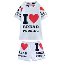 I Love Bread Pudding  Kids  Swim Tee And Shorts Set by ilovewhateva