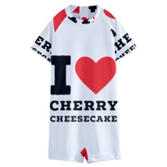 I Love Cherry Cheesecake Kids  Boyleg Half Suit Swimwear by ilovewhateva