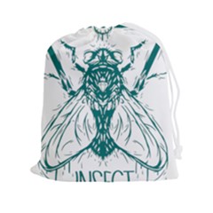 Green Insect Bee Illustration Drawstring Pouch (2xl) by pakminggu