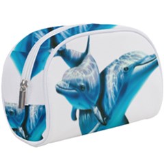 Two Dolphins Art Atlantic Dolphin Painting Animal Marine Mammal Make Up Case (large) by pakminggu