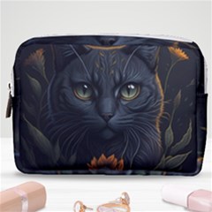 Art Cat Drawing Mammal Animal Feline Make Up Pouch (medium) by pakminggu