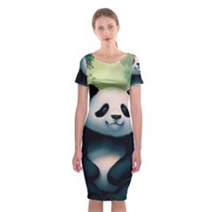 Animal Panda Forest Tree Natural Classic Short Sleeve Midi Dress by pakminggu