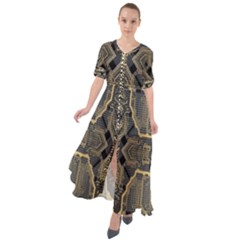 Brain Technology Data Digital Waist Tie Boho Maxi Dress by pakminggu