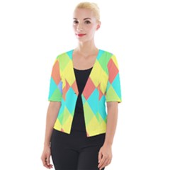 Low Poly Triangles Cropped Button Cardigan by danenraven