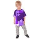 Purple Stars Pattern Shape Kids  Raglan Tee View1