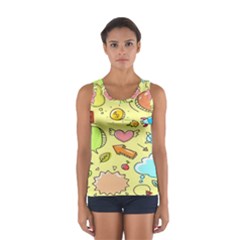 Cute Sketch Child Graphic Funny Sport Tank Top  by danenraven
