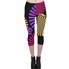 Seamless Halloween Day Of The Dead Capri Leggings  by danenraven