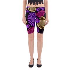 Seamless Halloween Day Of The Dead Yoga Cropped Leggings by danenraven