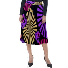 Seamless Halloween Day Of The Dead Classic Velour Midi Skirt  by danenraven