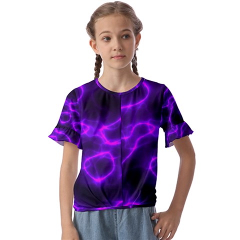 Purple Pattern Background Structure Kids  Cuff Sleeve Scrunch Bottom Tee by danenraven