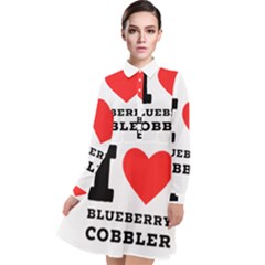 I Love Blueberry Cobbler Long Sleeve Chiffon Shirt Dress by ilovewhateva