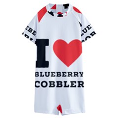 I Love Blueberry Cobbler Kids  Boyleg Half Suit Swimwear by ilovewhateva