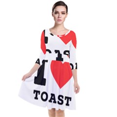 I Love Toast Quarter Sleeve Waist Band Dress by ilovewhateva