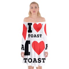 I Love Toast Off Shoulder Skater Dress by ilovewhateva